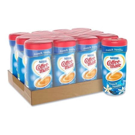 Nestle Coffee mate Non-Dairy Powdered Creamer, French Vanilla, 15 oz Canister, 12/Carton 35775CT